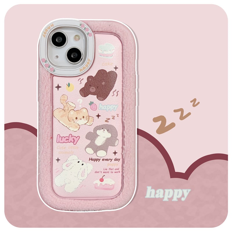 Cute Cartoon Strawberry Animal Phone Case