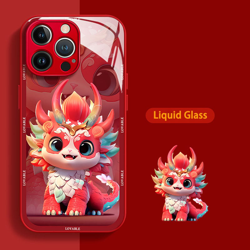 New Year's Colourful Fortune Dragon Phone Case for Iphone 15promax